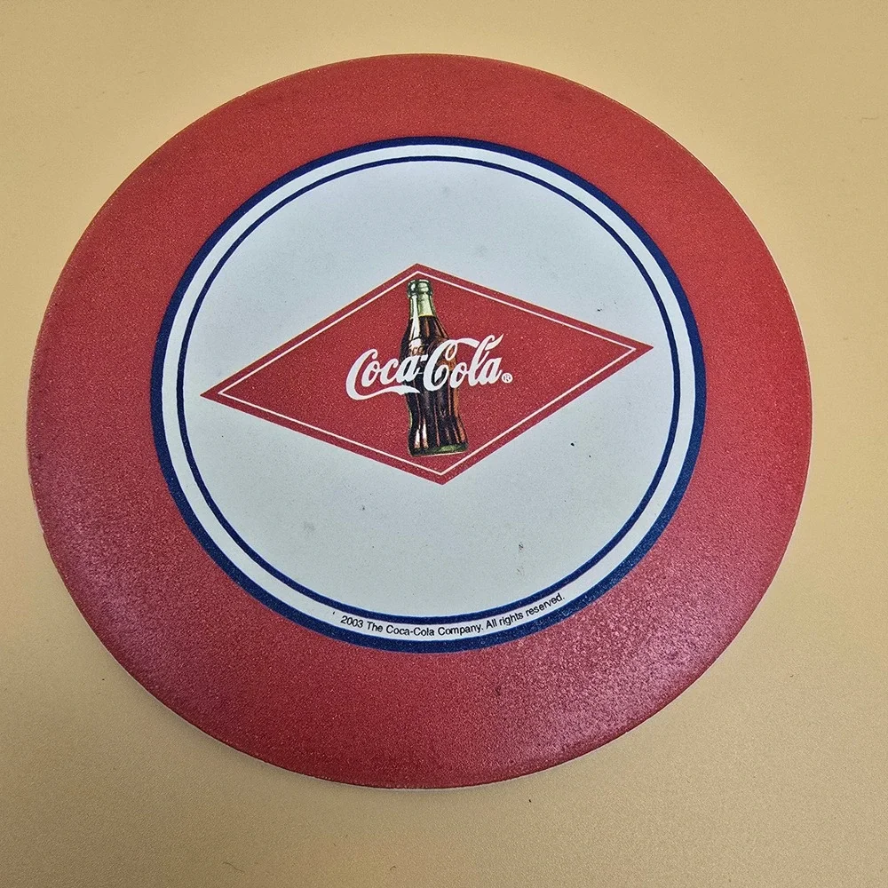 Coca Cola Cork Backed Coasters Set of 4 Red Diamond Bottle Logo 2003 Collectible